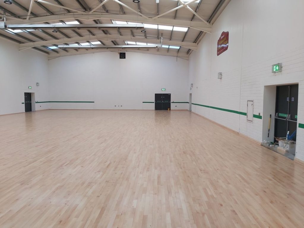 Burrishoole community centre hall floor complete